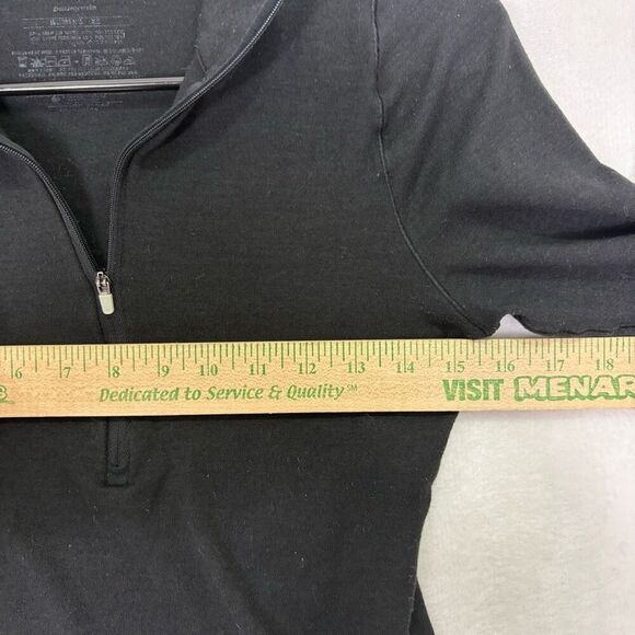 Patagonia Black Wool Base Layer Half Zip Pullover Long Sleeve Top Women's XS - Picture 7 of 11